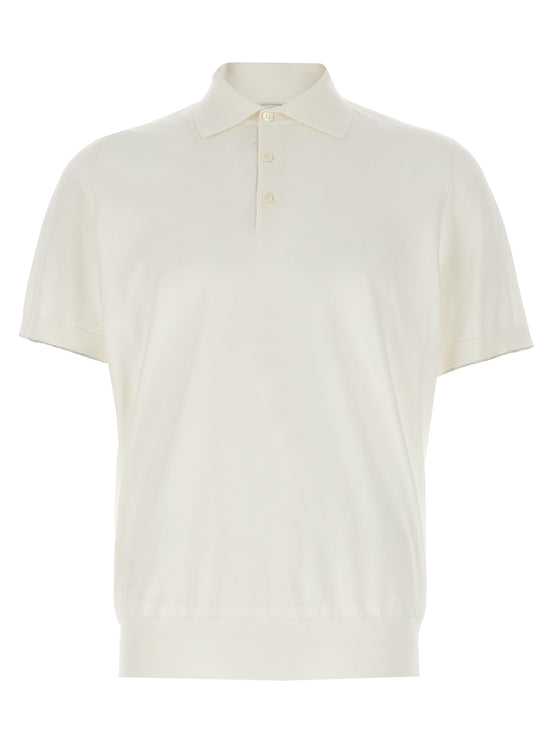 Brunello Cucinelli White Cotton Polo Shirt
