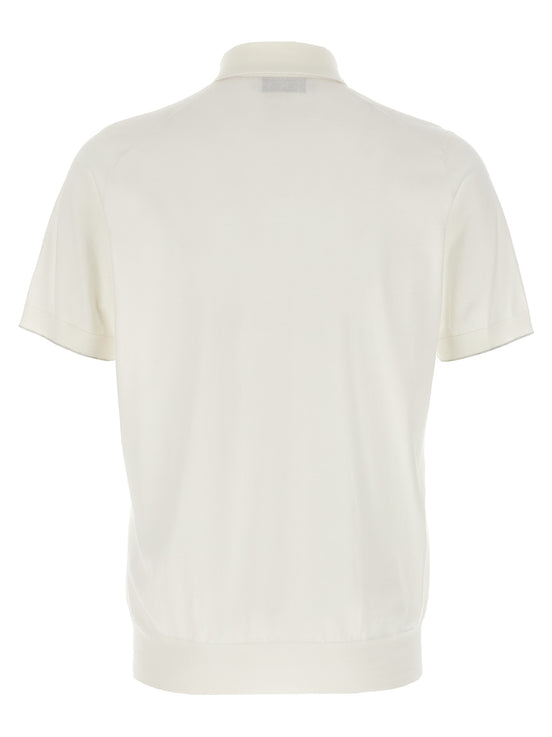 Brunello Cucinelli White Cotton Polo Shirt