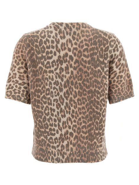 Ganni Brown Wool T-Shirt