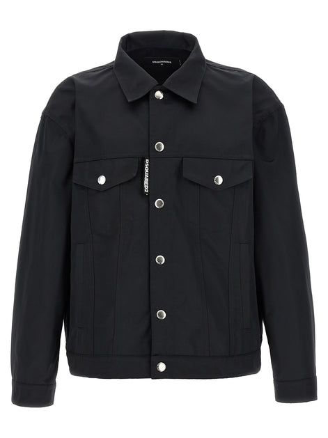 Dsquared² Black Polyester Full-Length Jacket