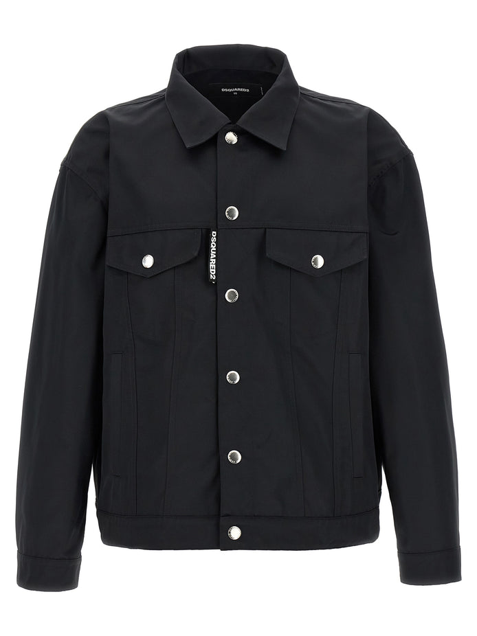 Dsquared² Black Polyester Full-Length Jacket