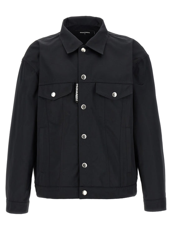 Dsquared² Black Polyester Full-Length Jacket