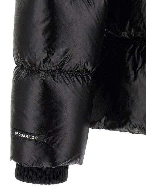 Dsquared² Black Polyamide Full-Length Jacket