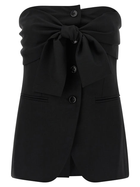 Max Mara Black Virgin Wool Tank Tops