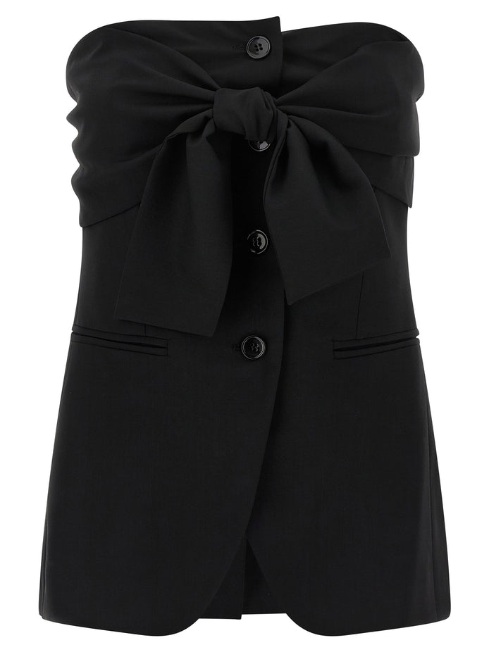 Max Mara Black Virgin Wool Tank Tops