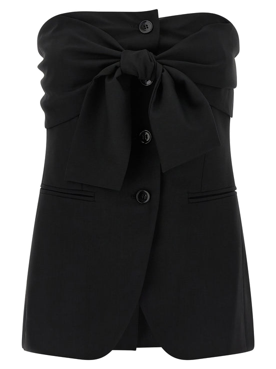 Max Mara Black Virgin Wool Tank Tops