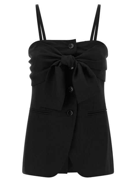 Max Mara Black Virgin Wool Tank Tops