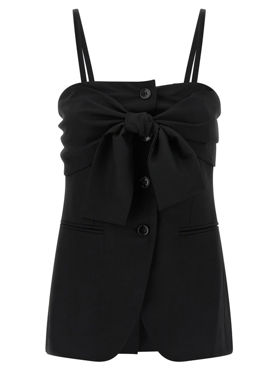 Max Mara Black Virgin Wool Tank Tops