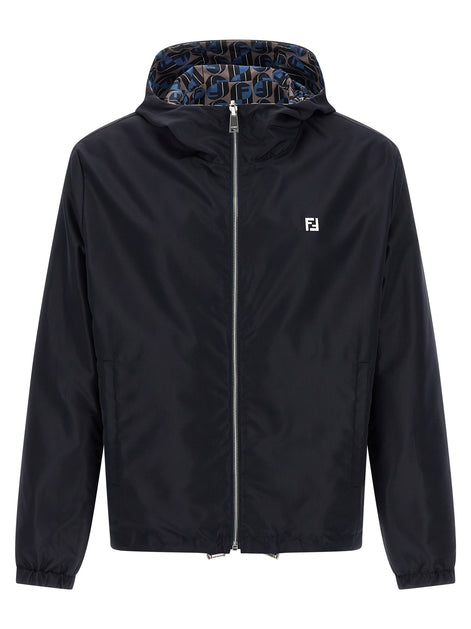 Fendi Blue Polyester Shell Jacket
