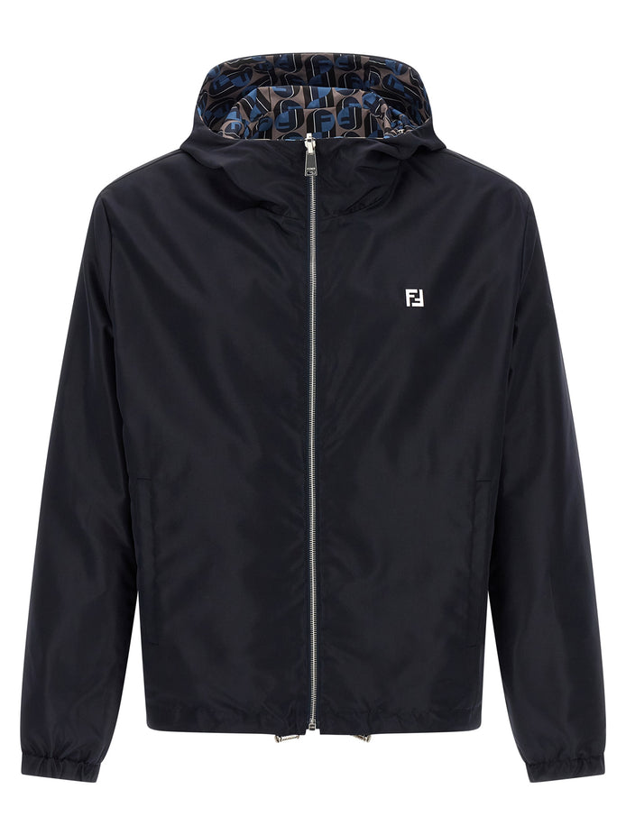 Fendi Blue Polyester Shell Jacket