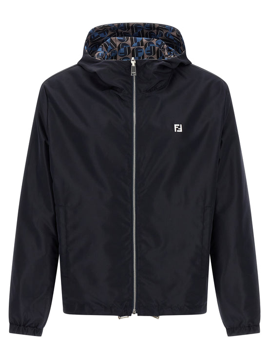 Fendi Blue Polyester Shell Jacket