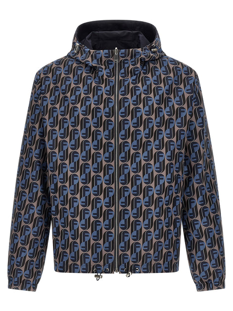 Fendi Blue Polyester Shell Jacket