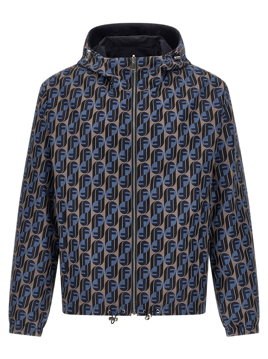 Fendi Blue Polyester Shell Jacket