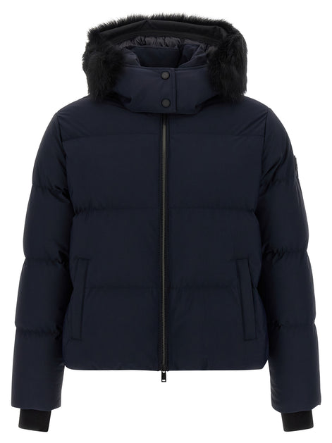 Moose Knuckles Blue Nylon Full-Length Jacket