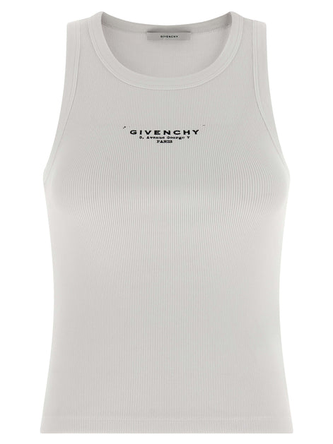 Givenchy White Cotton Sleeveles T-Shirt