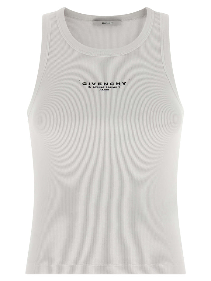Givenchy White Cotton Sleeveles T-Shirt