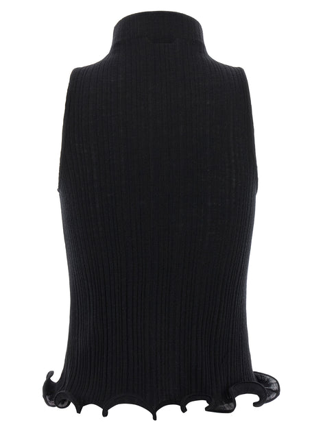 Fendi Black Polyester Sleeveles T-Shirt