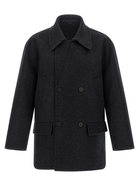 Fendi Gray Virgin Wool Coat