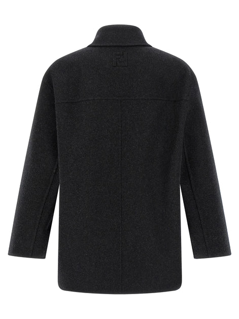 Fendi Gray Virgin Wool Coat
