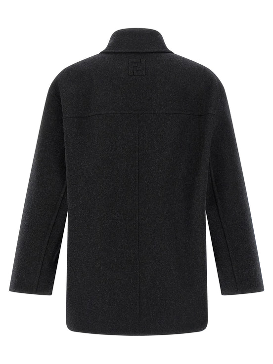 Fendi Gray Virgin Wool Coat