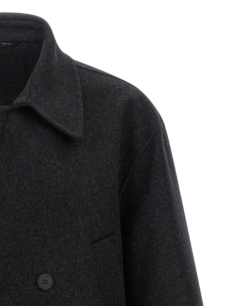 Fendi Gray Virgin Wool Coat