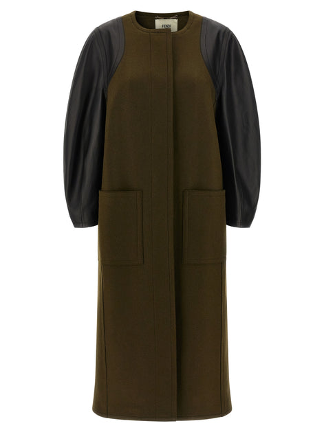 Fendi Bicolor Viscose Coat