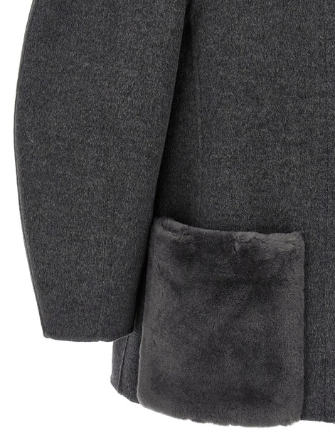 Fendi Gray Virgin Wool Coat