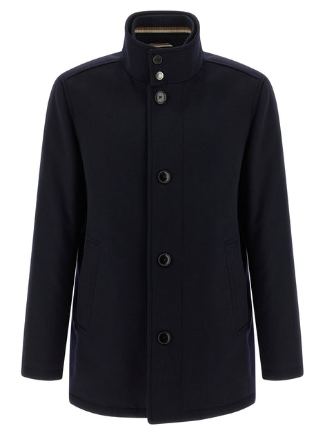 Hugo Boss Blue Wool Coat