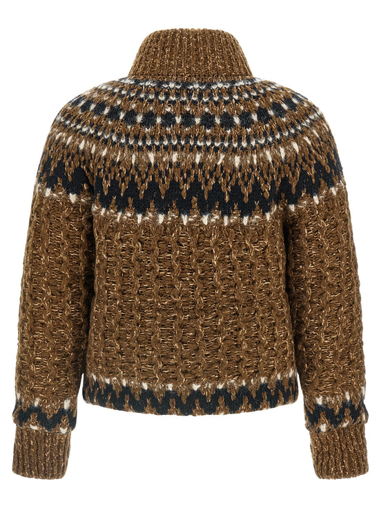 Moncler Grenoble Brown Wool Full-Length Jacket