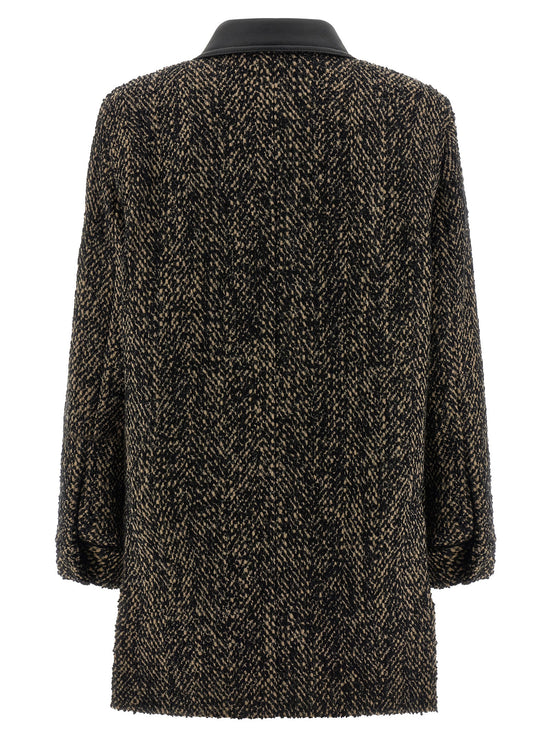 Max Mara Multicolor Virgin Wool Shell Jacket
