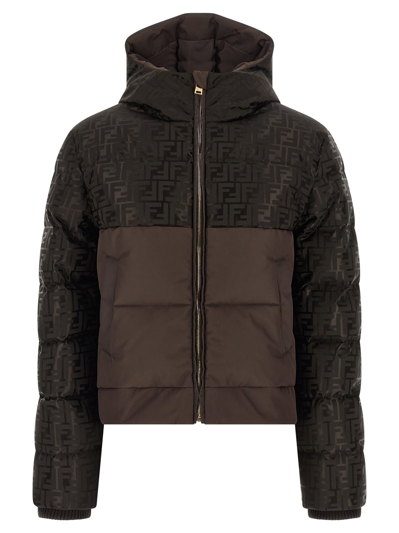 Fendi Brown Cotton Full-Length Jacket
