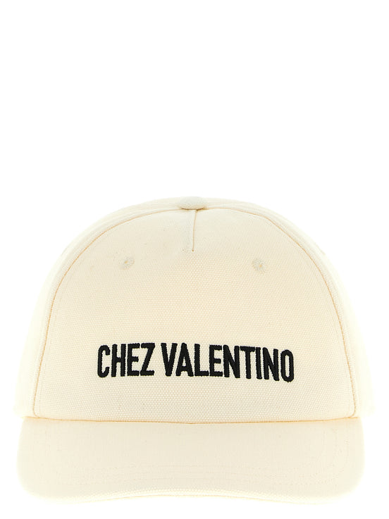 Valentino Garavani Beige Cotton Cap (Baseball Hat)