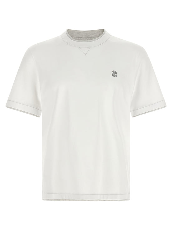 Brunello Cucinelli White Cotton T-Shirt