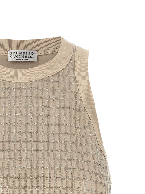 Brunello Cucinelli Beige Cotton Tank Tops