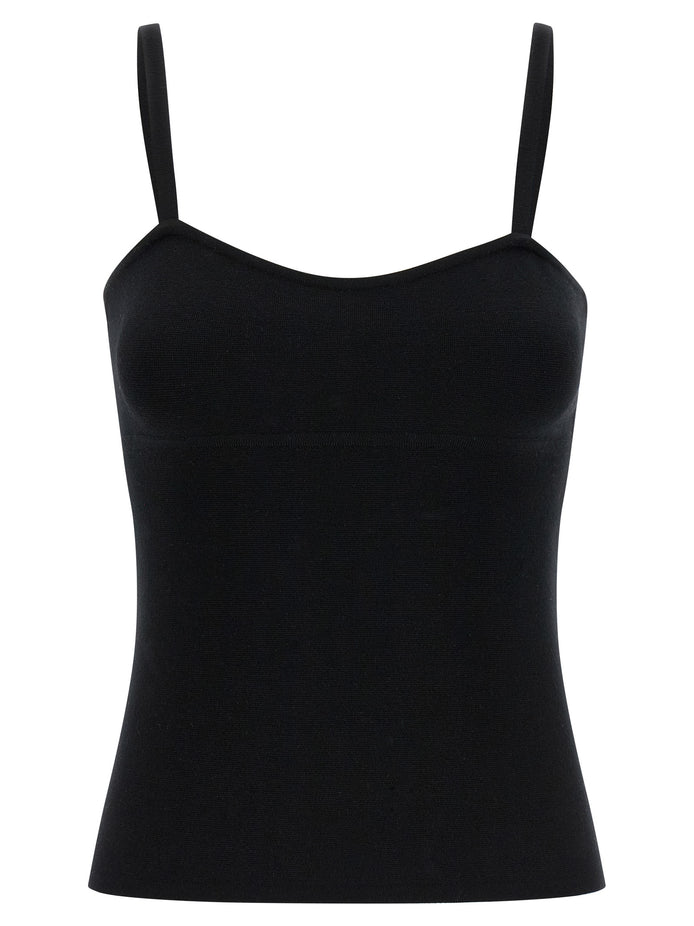 Max Mara Black Virgin Wool Tank Tops