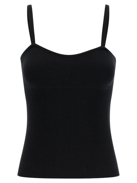 Max Mara Black Virgin Wool Tank Tops