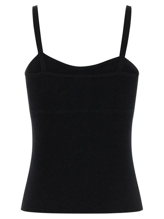 Max Mara Black Virgin Wool Tank Tops
