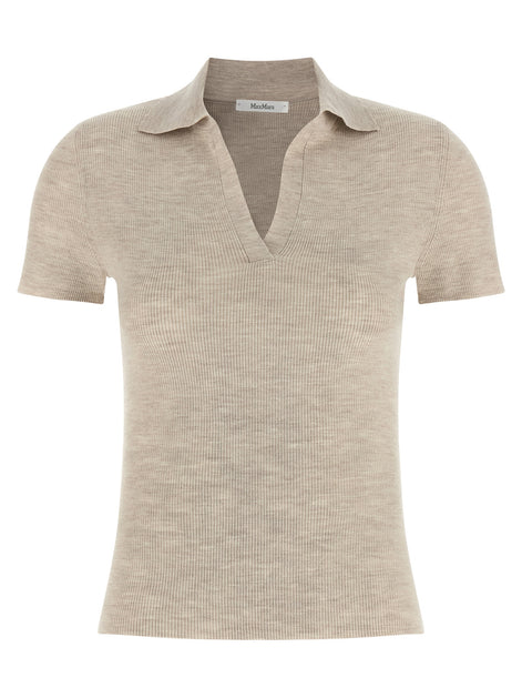 Max Mara Beige Virgin Wool Polo Shirt