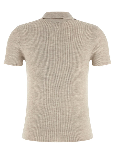 Max Mara Beige Virgin Wool Polo Shirt