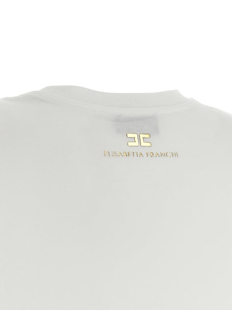 Elisabetta Franchi White Cotton Sleeveles T-Shirt