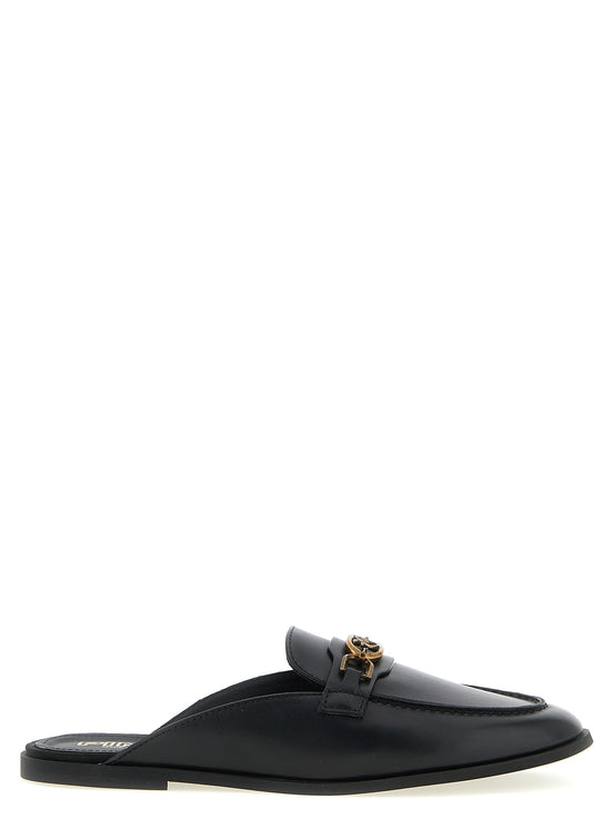 PINKO Black Calfskin Slides