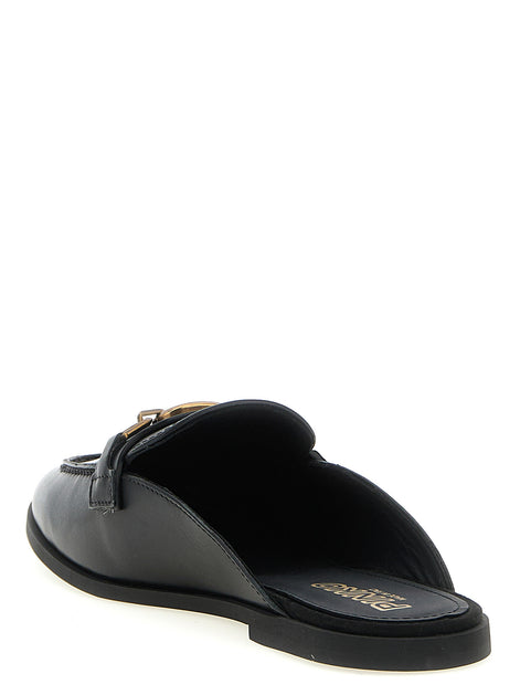 PINKO Black Calfskin Slides