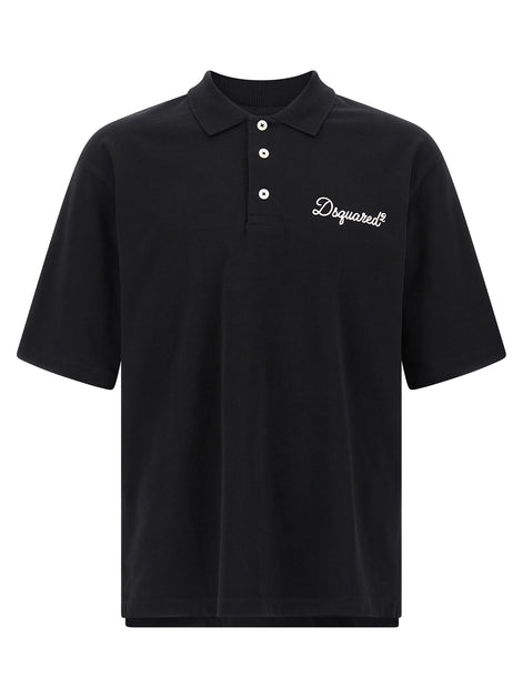Dsquared² Black Cotton Polo Shirt