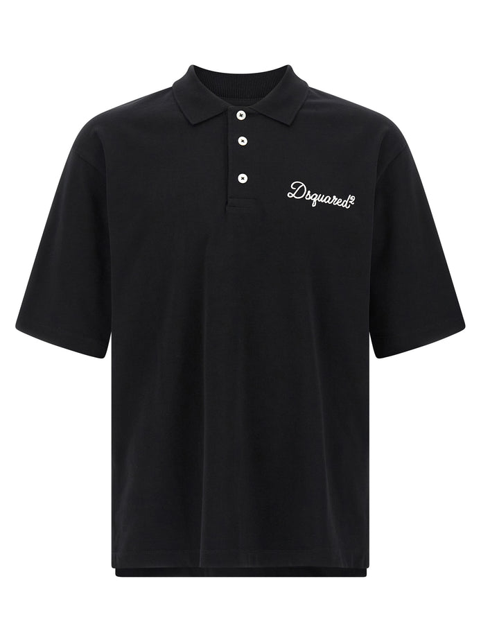 Dsquared² Black Cotton Polo Shirt