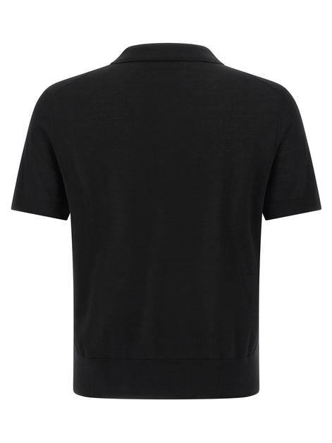 Dsquared² Black Wool Polo Shirt