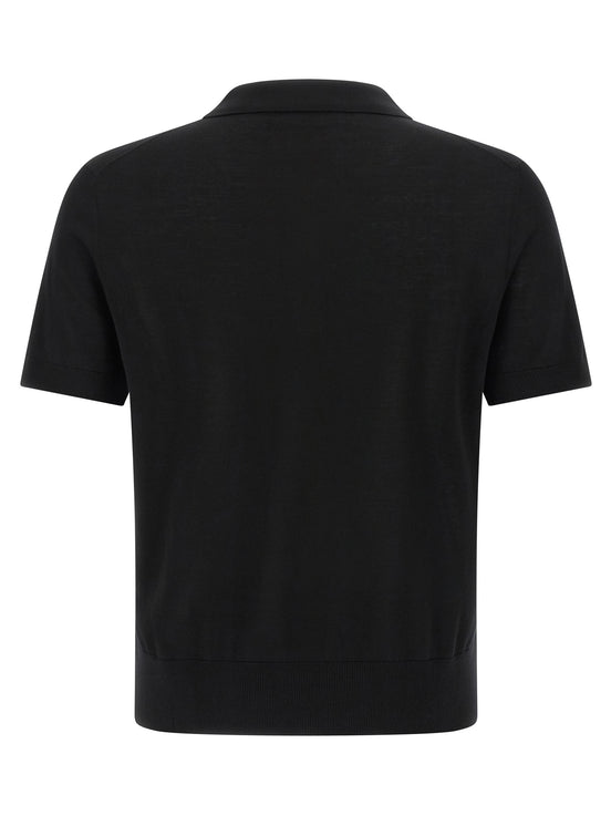 Dsquared² Black Wool Polo Shirt