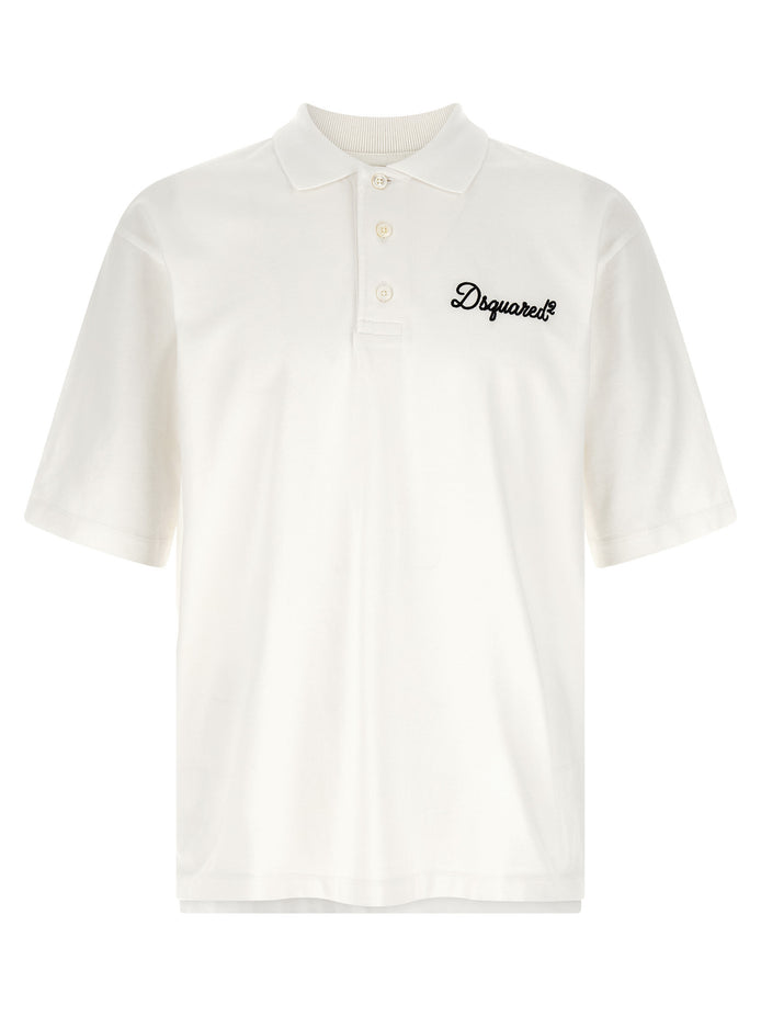 Dsquared² White Cotton Polo Shirt