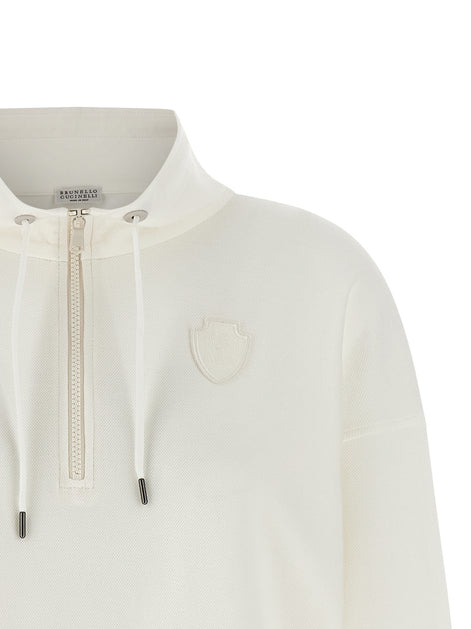 Brunello Cucinelli White Cotton Sweatshirt