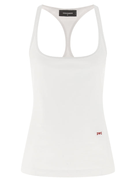 Dsquared² White Cotton Tank Tops