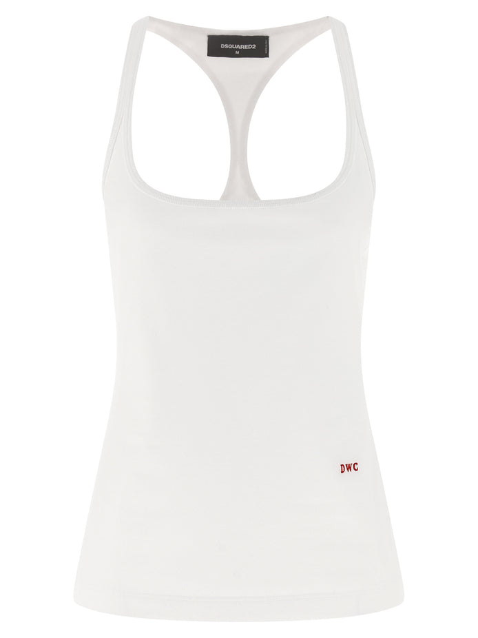 Dsquared² White Cotton Tank Tops